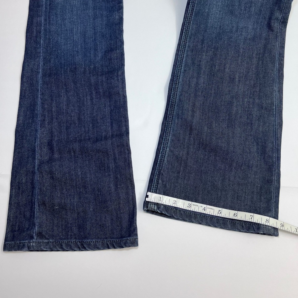 Taverniti So Jeans Janis Punk Women Size 29 Dark Blue Distressed Low Rise Flare - Picture 8 of 13
